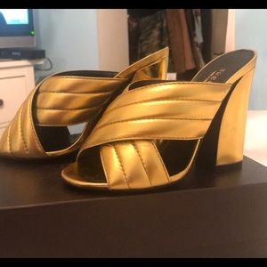 Gold Gucci Slides size 7